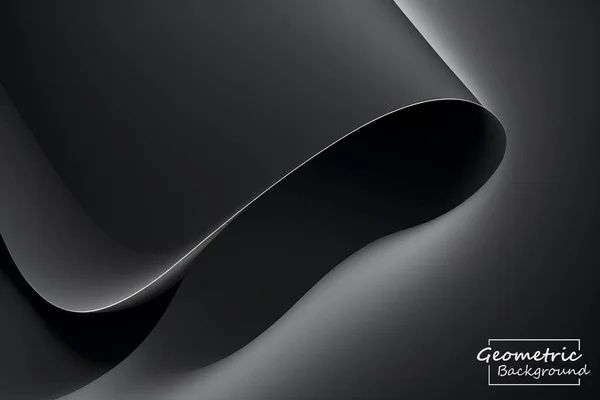 Fond Géométrique Noir Abstrait Composition Dynamique Des Formes Illustration Vectorielle — Image vectorielle