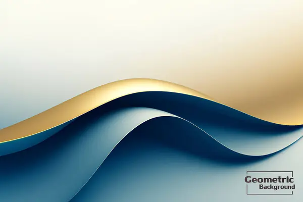 Abstraktes Gold Und Blauer Geometrischer Hintergrund Dynamische Formenkomposition Vektorillustration — Stockvektor