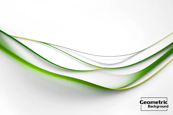 抽象的な緑と銀の幾何学的な背景 ダイナミックな形状の構成 ベクトルイラスト — ストックベクタ
