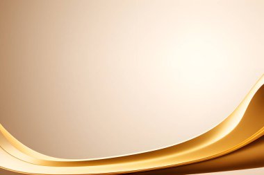 Soyut vektör dalgalı çizgiler düz eğri yumuşak altın gradyan renk konsepti lüks, teknoloji, modern.