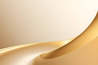 Soyut vektör dalgalı çizgiler düz eğri yumuşak altın gradyan renk konsepti lüks, teknoloji, modern.