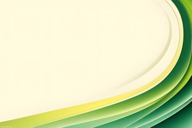 Soyut vektör dalgalı çizgiler düz eğri ışık yeşil gradyan renk konsepti lüks, teknoloji, modern.