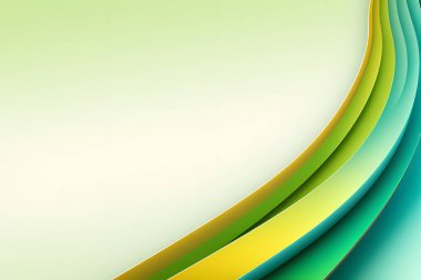 Soyut vektör dalgalı çizgiler düz eğri ışık yeşil gradyan renk konsepti lüks, teknoloji, modern.