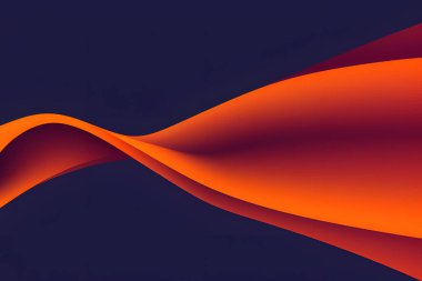 Soyut vektör dalgalı çizgiler düz eğri turuncu gradyan renk konsepti lüks, teknoloji, modern.