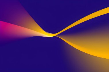 Soyut vektör dalgalı çizgiler düz eğri sarı gradyan renk konsepti lüks, teknoloji, modern.