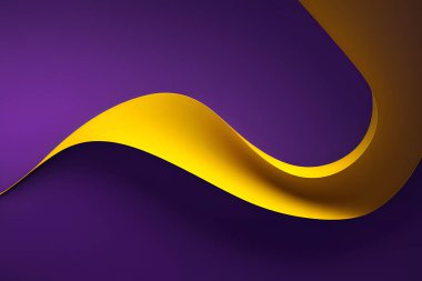 Soyut vektör dalgalı çizgiler düz eğri sarı gradyan renk konsepti lüks, teknoloji, modern.