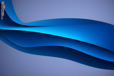 Renkli geometrik arka plan. Mavi arkaplan tasarımı. Akışkan şekiller bileşimi. Vektör illüstrasyonu.