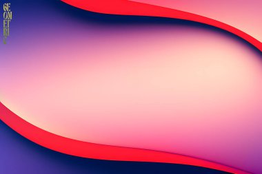 Renkli geometrik arka plan. Kırmızı renk arkaplan tasarımı. Akışkan şekiller bileşimi. Vektör illüstrasyonu.