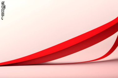 Kırmızı Dalga Arkaplanı, sıvı şekilli soyut geometrik arkaplan. Vektör illüstrasyonu.