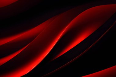 Koyu Kırmızı Dalga Arkaplanı, sıvı şekilli soyut geometrik arkaplan. Vektör illüstrasyonu.