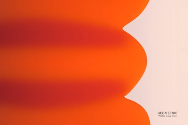 Turuncu Beyaz Eğri Arkaplan, sıvı şekilli soyut geometrik arkaplan. Vektör illüstrasyonu.