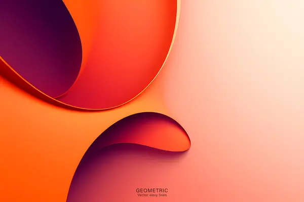 Оранжево Белый Фон Кривой Абстрактный Геометрический Фон Жидкостью Векторная Иллюстрация Стоковая Иллюстрация