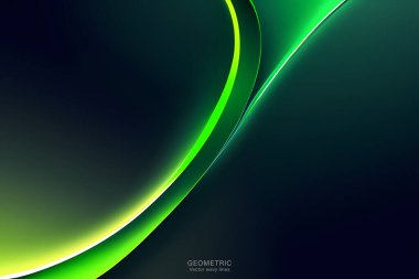 Yeşil Mavi Eğri Arkaplan, sıvı şekilli soyut geometrik arkaplan. Vektör illüstrasyonu.