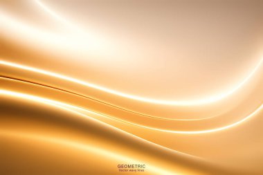 Açık Altın Eğri Arkaplan, sıvı şekilli soyut geometrik arkaplan. Vektör illüstrasyonu.