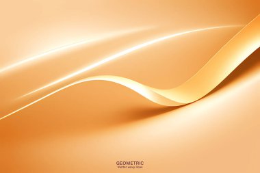 Asgari Soyut Dinamik desenli arka plan tasarımı, altın rengi ile üç boyutlu olarak. Vektör illüstrasyonu.