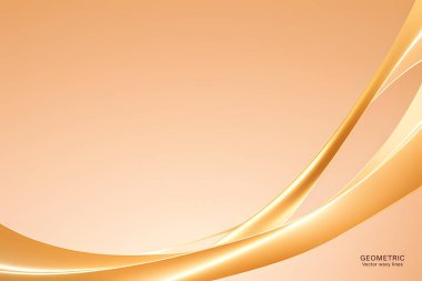 Asgari Soyut Dinamik desenli arka plan tasarımı, altın rengi ile üç boyutlu olarak. Vektör illüstrasyonu.