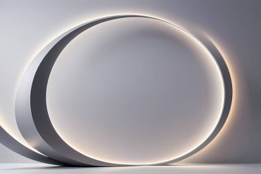 Soyut beyaz yuvarlak şekilli arka plan. 3d illüstrasyon