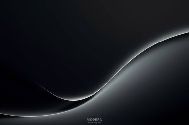 Soyut Siyah Arkaplan. Renkli dalgalı tasarım duvar kağıdı. yaratıcı grafik 2d çizim. Dinamik şekilli modaya uygun sıvı örtüsü.