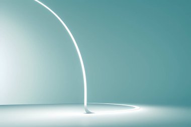 Boş ışık stüdyosu arkaplanı ve pürüzsüz ışık. 3D görüntüleme. 3d illüstrasyon.