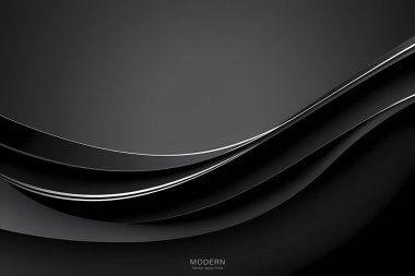 Koyu arkaplan vektörü illüstrasyonunda soyut lüks siyah beyaz çizgiler