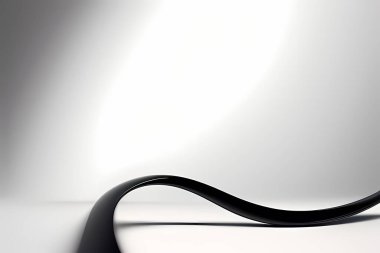 Siyah beyaz çizgileri olan soyut lüks beyaz iç mekan. 3d illüstrasyon