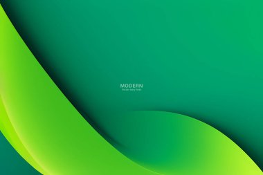 Dalgalı soyut tasarım elementi olan yeşil dalga. vektör arkaplanı