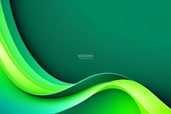 Зеленый Волнистый Абстрактный Фон Блестящими Формами Векторный Абстрактный Дизайн Стоковый вектор