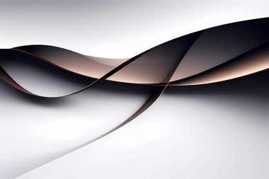 Beyaz çizgiler ve dalgalarla soyut arkaplan, 3 boyutlu illüstrasyon.