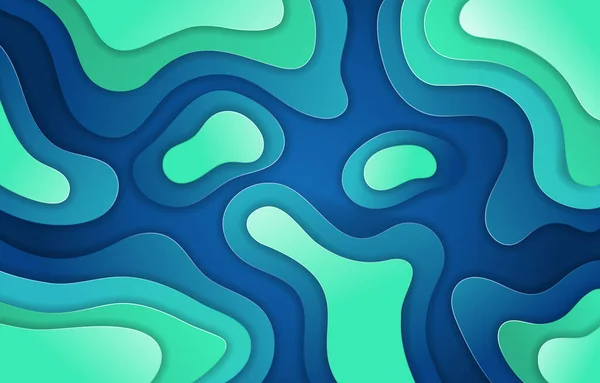Blue Green Fluid Abstract Concept — Stock Vector