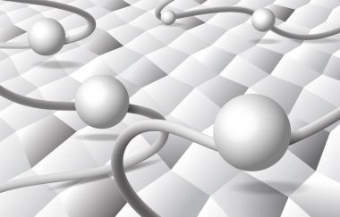 3 Boyutlu Beyaz Küre ve Çapraz Doku Boru Çizgisi