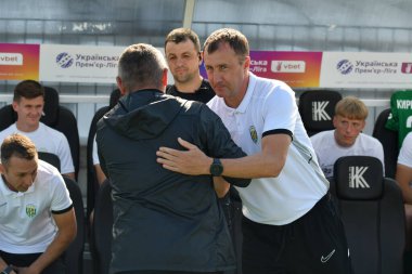 Kovalivka, Ukrayna - 16 Ağustos 2025. Ukrayna Premier Ligi FC Kolos Kovalivka ile FC Karpaty Lviv arasında 16 Ağustos 2025 tarihinde Kovalivka, Kyiv Oblastı, Ukrayna.