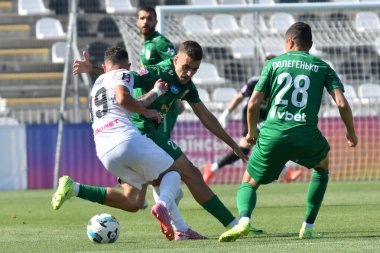 Kovalivka, Ukrayna - 16 Ağustos 2025. Ukrayna Premier Ligi FC Kolos Kovalivka ile FC Karpaty Lviv arasında 16 Ağustos 2025 tarihinde Kovalivka, Kyiv Oblastı, Ukrayna.