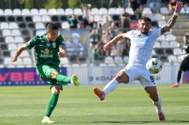 Kovalivka, Ukrayna - 16 Ağustos 2025. Ukrayna Premier Ligi FC Kolos Kovalivka ile FC Karpaty Lviv arasında 16 Ağustos 2025 tarihinde Kovalivka, Kyiv Oblastı, Ukrayna.