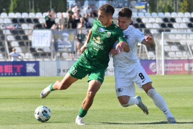 Kovalivka, Ukrayna - 16 Ağustos 2025. Ukrayna Premier Ligi FC Kolos Kovalivka ile FC Karpaty Lviv arasında 16 Ağustos 2025 tarihinde Kovalivka, Kyiv Oblastı, Ukrayna.