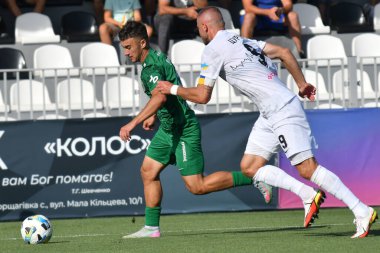 Kovalivka, Ukrayna - 16 Ağustos 2025. Ukrayna Premier Ligi FC Kolos Kovalivka ile FC Karpaty Lviv arasında 16 Ağustos 2025 tarihinde Kovalivka, Kyiv Oblastı, Ukrayna.