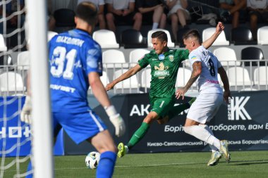 Kovalivka, Ukrayna - 16 Ağustos 2025. Ukrayna Premier Ligi FC Kolos Kovalivka ile FC Karpaty Lviv arasında 16 Ağustos 2025 tarihinde Kovalivka, Kyiv Oblastı, Ukrayna.