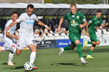 Kovalivka, Ukrayna - 16 Ağustos 2025. Ukrayna Premier Ligi FC Kolos Kovalivka ile FC Karpaty Lviv arasında 16 Ağustos 2025 tarihinde Kovalivka, Kyiv Oblastı, Ukrayna.