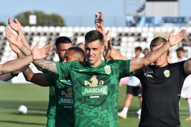 Kovalivka, Ukrayna - 16 Ağustos 2025. Ukrayna Premier Ligi FC Kolos Kovalivka ile FC Karpaty Lviv arasında 16 Ağustos 2025 tarihinde Kovalivka, Kyiv Oblastı, Ukrayna.