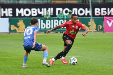 Lviv, Ukrayna 24 Ağustos 2025. Karpaty 'li Paulo Vitor Ukrayna Kupası maçında Ukrayna Stadyumu' nda FC Penuel Kryvyi Rig ile FC Karpaty Lviv arasında görüldü.