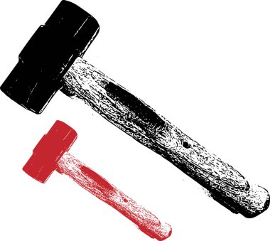 Beyaz izole arkaplanda çekiç vektör sanatı