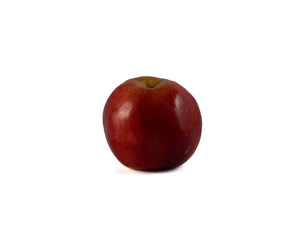 Beyaz Arka Planda Izole Edilmiş Olgun Kırmızı Elma Yüksek Kalite — Stok fotoğraf