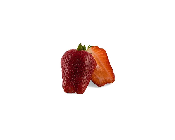 集团的孤立在白色背景上的草莓 — 图库照片