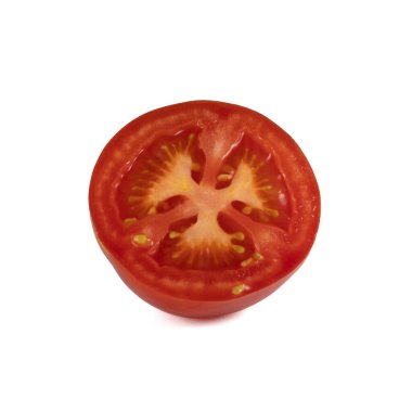 Domates beyaz arka planda izole edilmiş. Kırpma yolu ile. Tam alan derinliği. Yüksek kalite fotoğraf