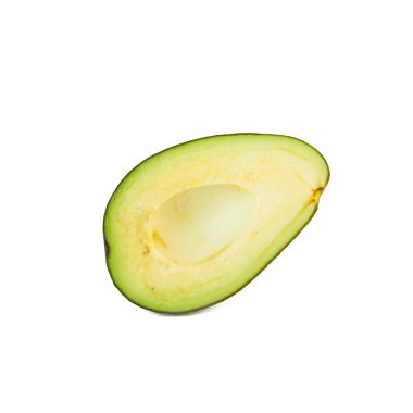 Avokado beyaz arka planda izole edildi. Avokado yakın plan kesilmiş. Yüksek kalite fotoğraf