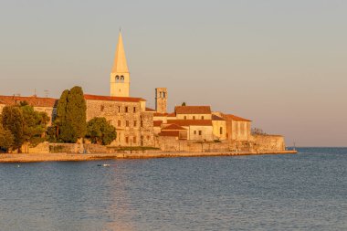 Güzel, eski, romantik Porec kasabası, Istrian Yarımadası, Hırvatistan, Avrupa. Yüksek kalite fotoğraf