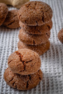 Sıcak ev yapımı zencefilli kurabiye. yüksek kaliteli fotoğraf