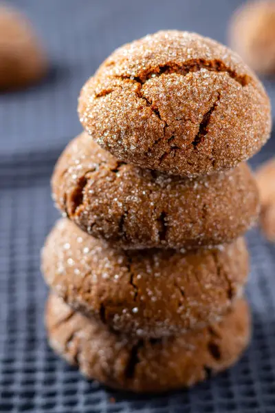 Warm Homemade Gingersnap Cookies. high quality photo
