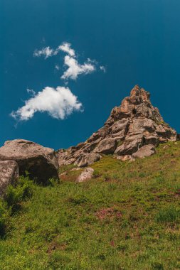 Tustan Kalesi 'nde bir kaya parçası Skole Beskids Ulusal Doğa Parkı Lviv Bölgesi Yüksek kaliteli fotoğraf