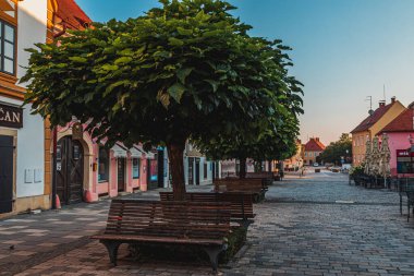 Barok kenti Varazdin Meydanı manzaralı, kuzey Hırvatistan Varazdin Hırvatistan Yüksek kaliteli fotoğraf