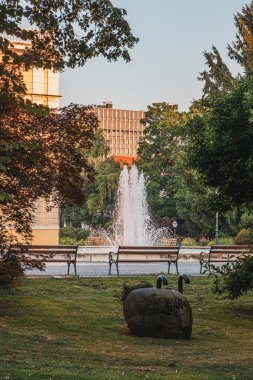 Varazdin Hırvatistan 'daki Hırvat Ulusal Tiyatrosu' nun zarif yüzü. Yüksek kalite fotoğraf